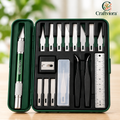 Craftviora™ Precision Craft Knife Set, Multi-Blade Cutting Tool Kit with Storage Case