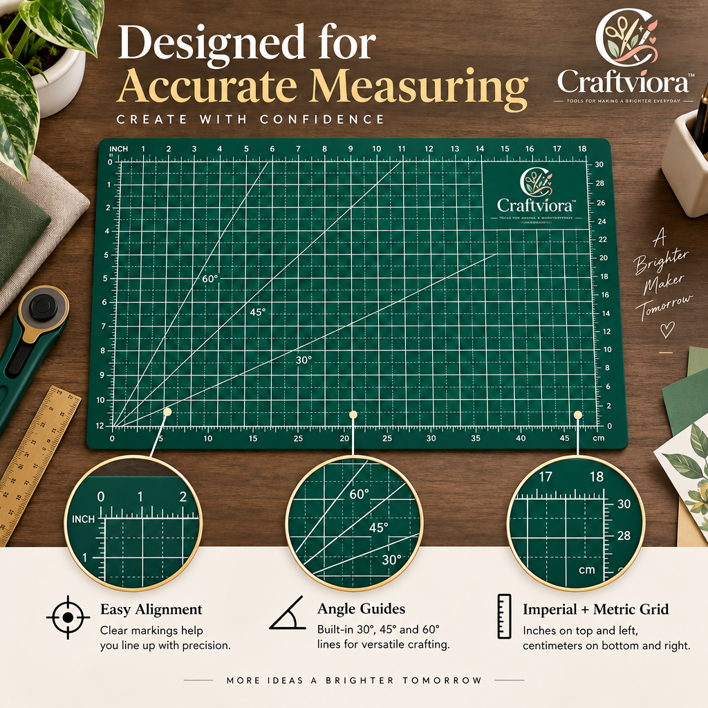 Craftviora™ Self-Healing Cutting Mat with Precision Grid