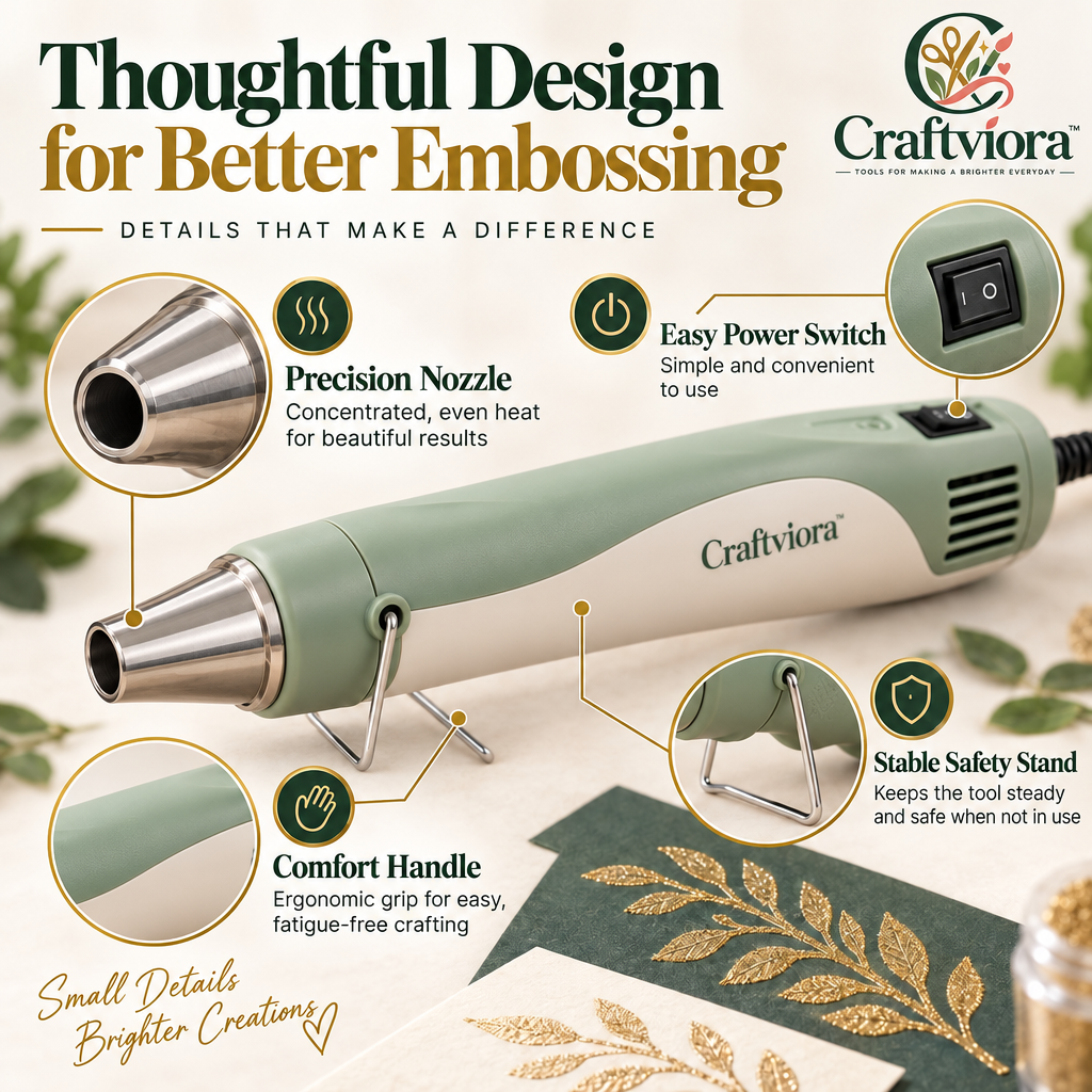 Craftviora™ Heat Embossing Tool for Paper Crafts & DIY Projects