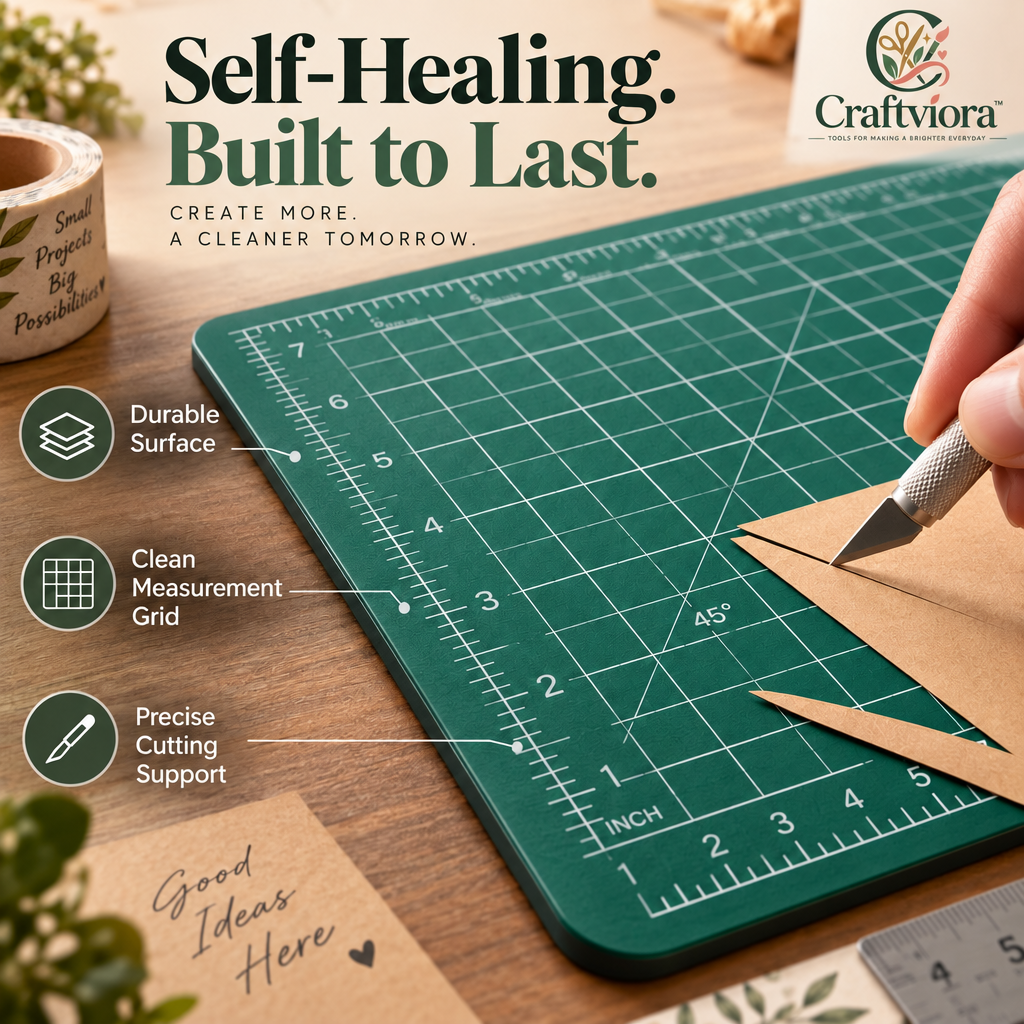 Craftviora™ Self-Healing Cutting Mat with Precision Grid