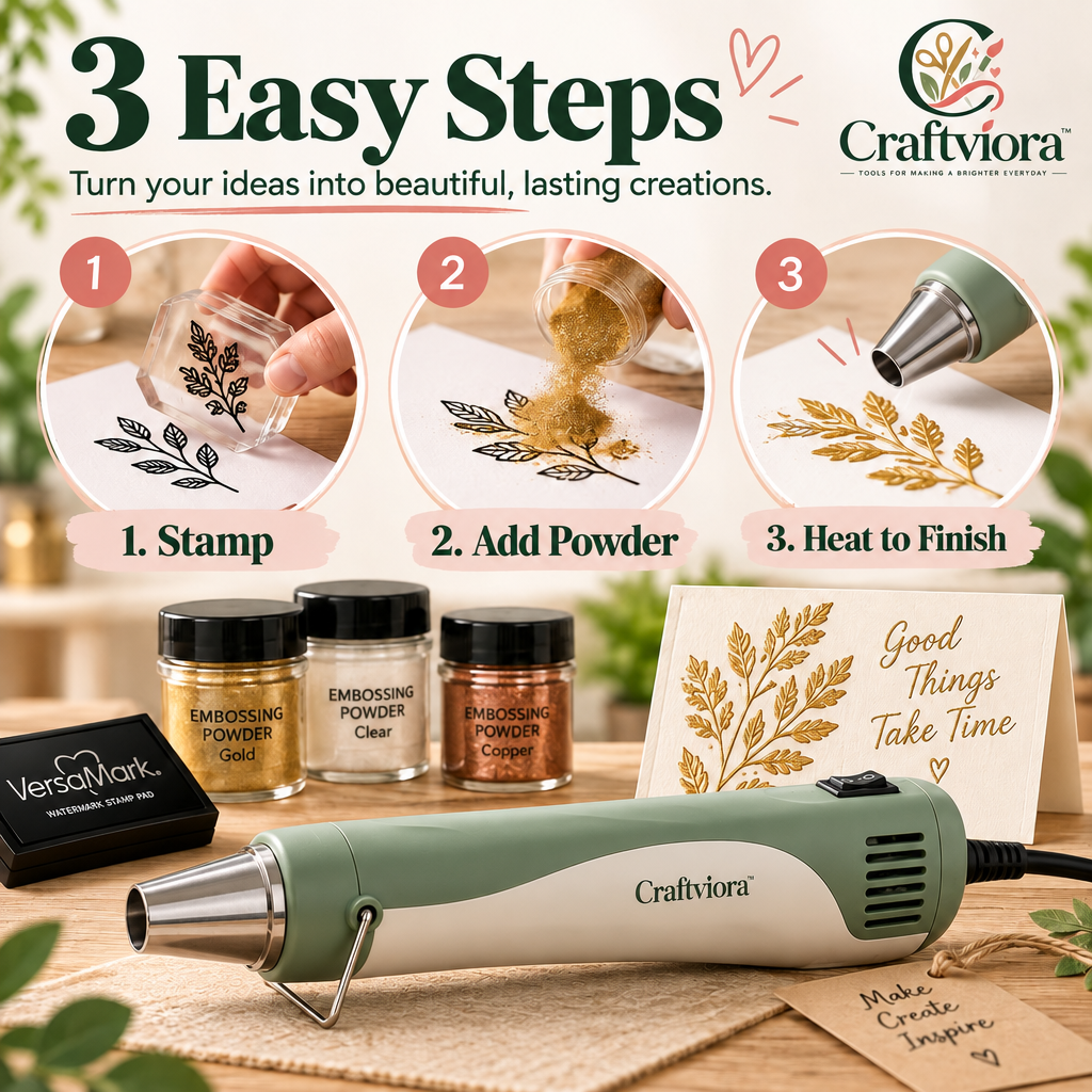 Craftviora™ Heat Embossing Tool for Paper Crafts & DIY Projects