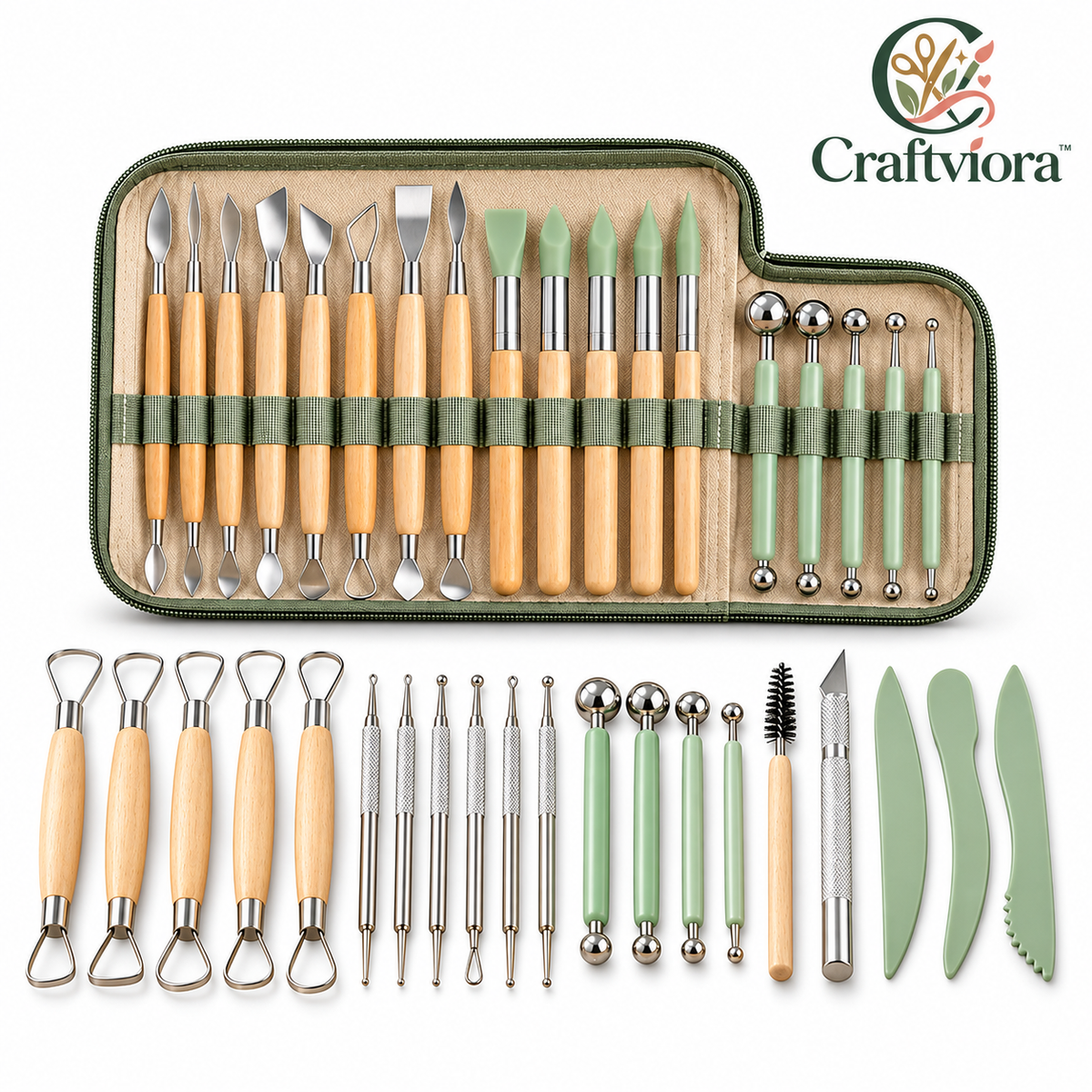 Craftviora™ Polymer Clay Sculpting Tool Set