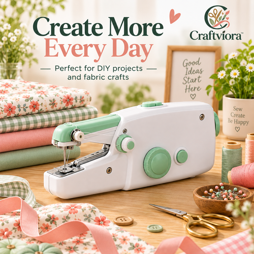 Craftviora™ Compact Portable Sewing Machine, Mini Sewing Tool for Everyday Repairs