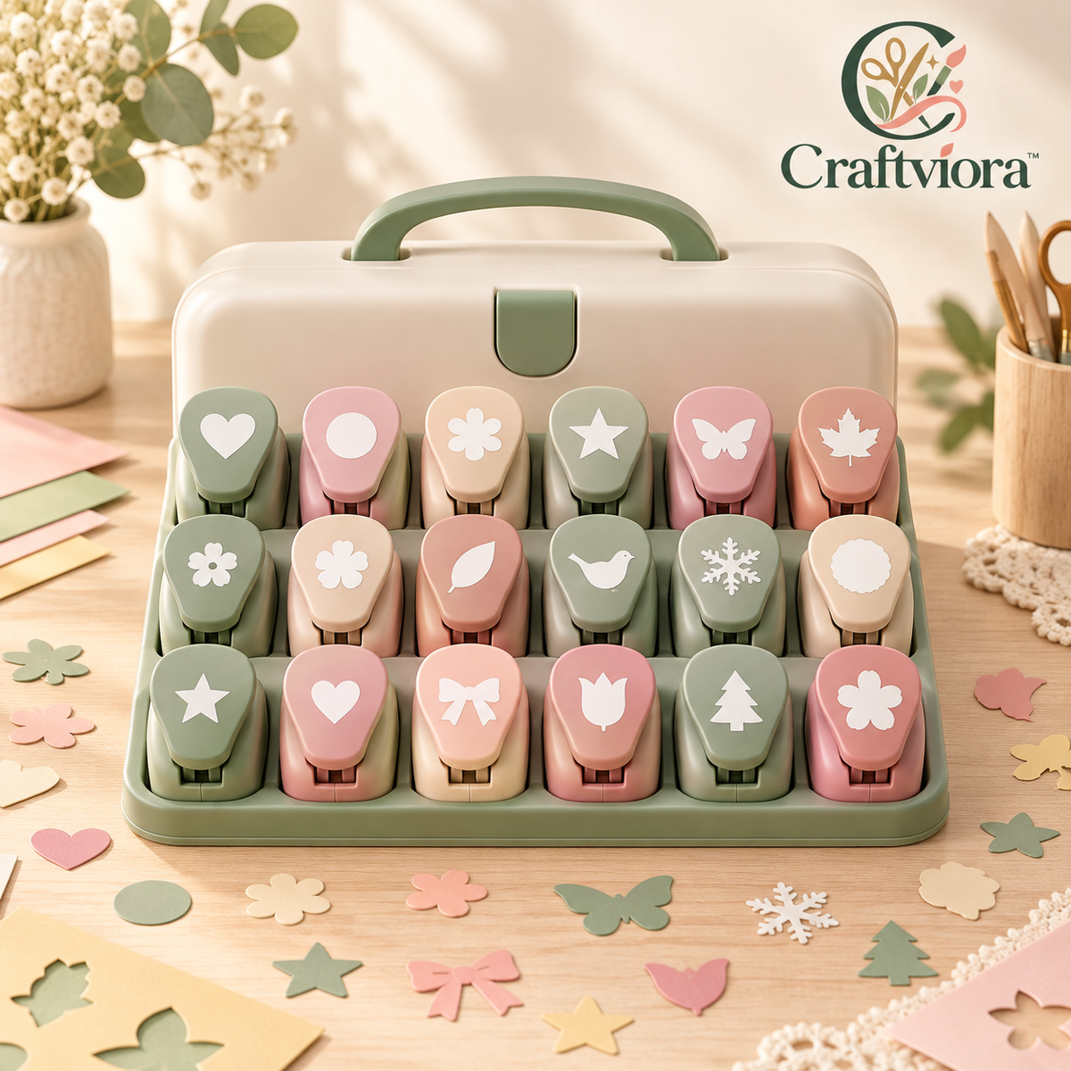 Craftviora™ Multi-Shape Craft Punch Set, Creative Paper Craft Tools