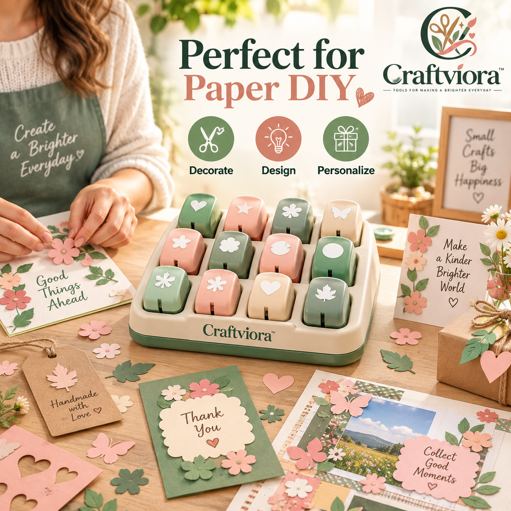 Craftviora™ Multi-Shape Craft Punch Set, Creative Paper Craft Tools