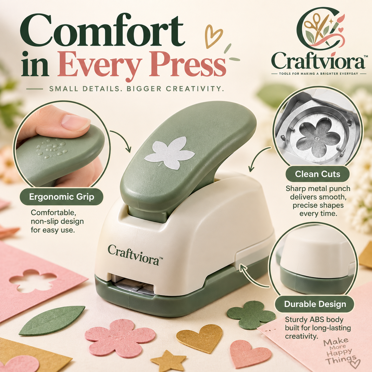 Craftviora™ Multi-Shape Craft Punch Set, Creative Paper Craft Tools