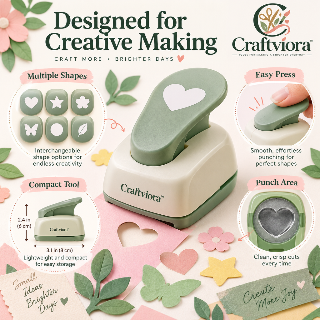 Craftviora™ Multi-Shape Craft Punch Set, Creative Paper Craft Tools