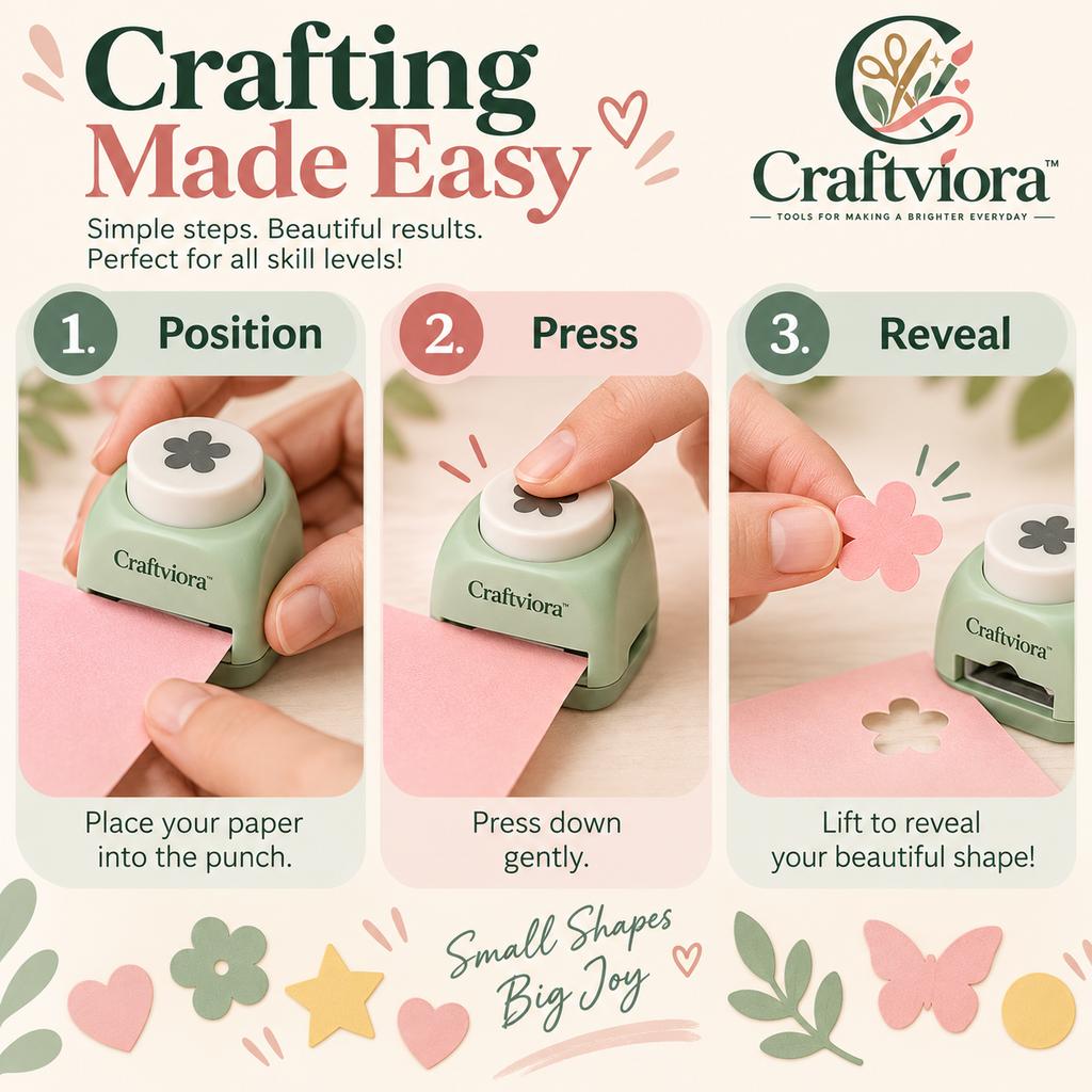 Craftviora™ Multi-Shape Craft Punch Set, Creative Paper Craft Tools