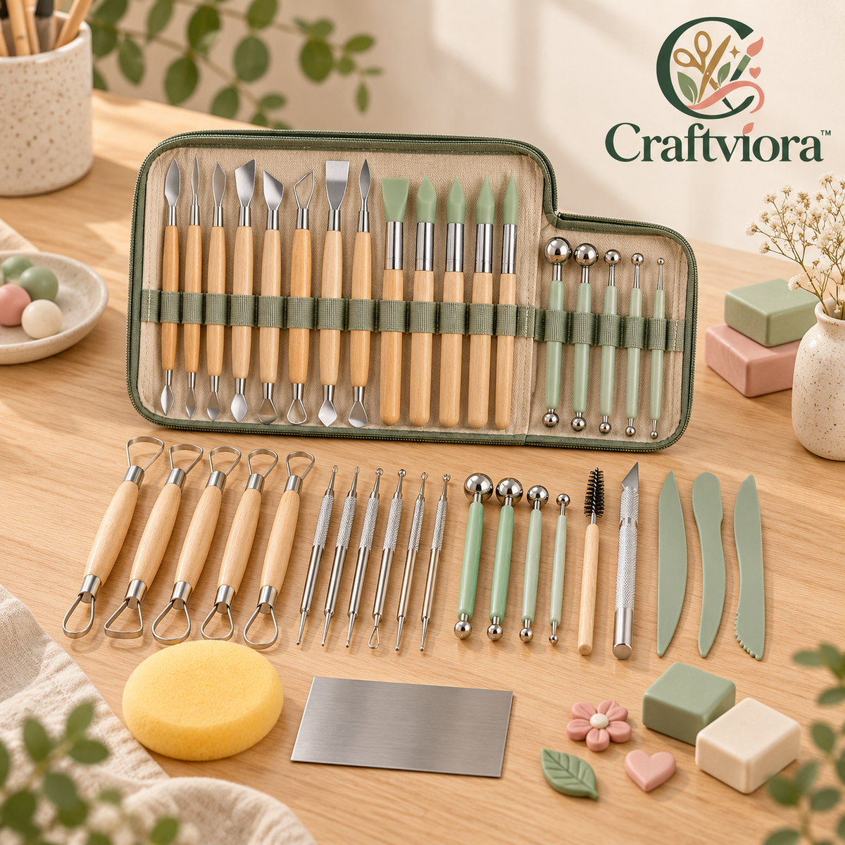 Craftviora™ Polymer Clay Sculpting Tool Set