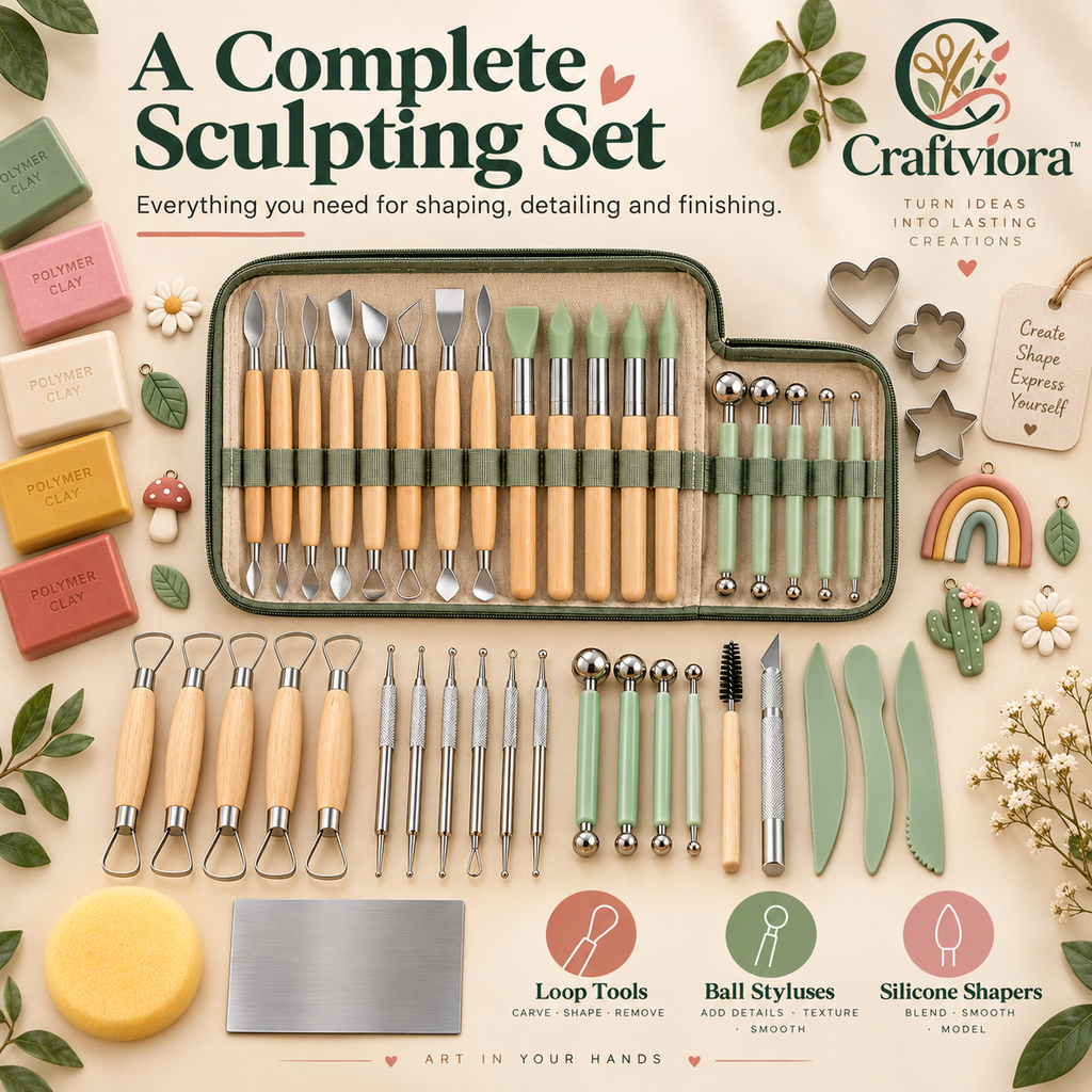 Craftviora™ Polymer Clay Sculpting Tool Set