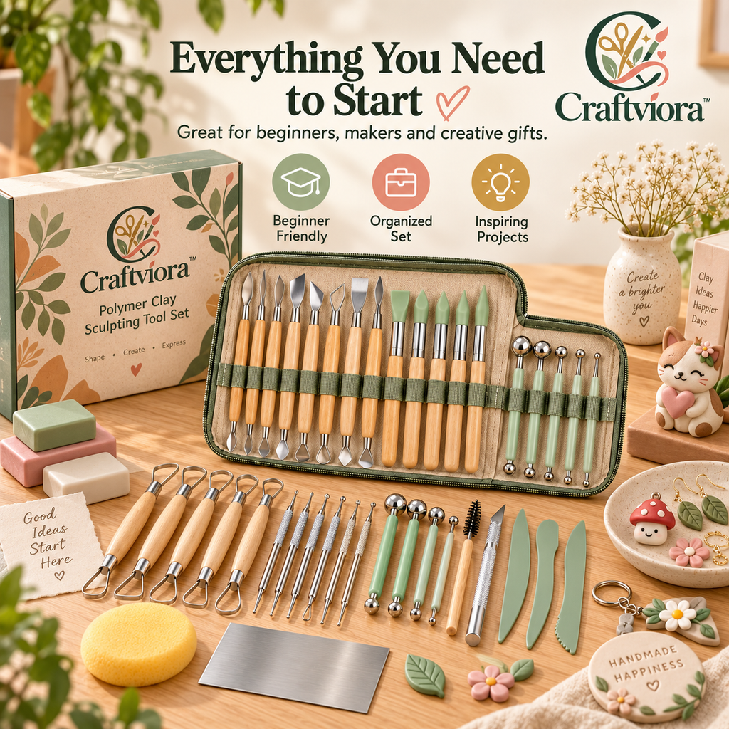 Craftviora™ Polymer Clay Sculpting Tool Set