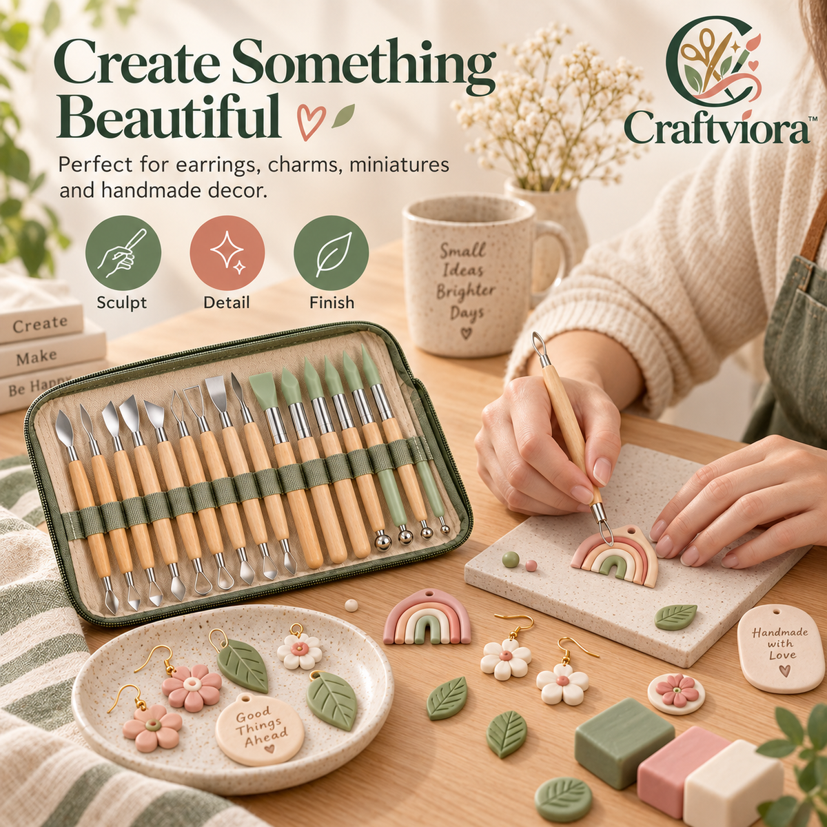 Craftviora™ Polymer Clay Sculpting Tool Set