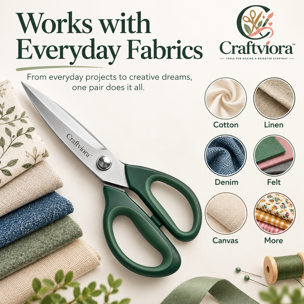 Craftviora™ Fabric Cutting Scissors