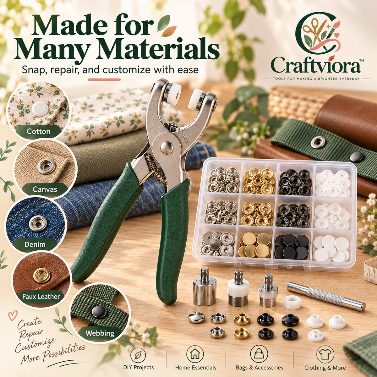 Craftviora™ Snap Fastener Tool Kit