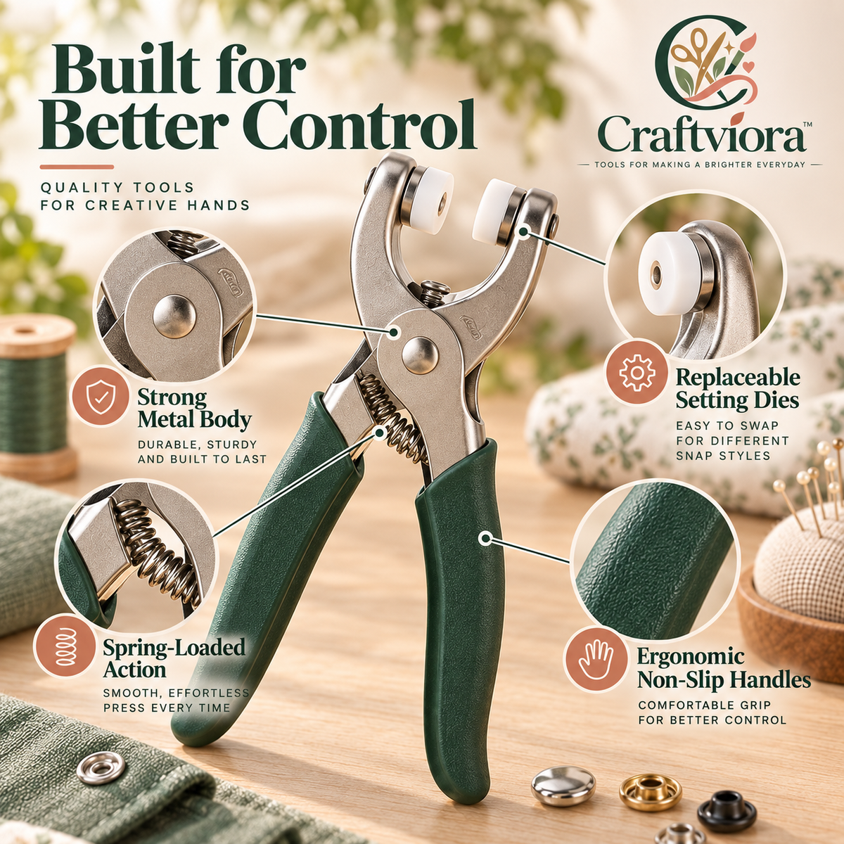 Craftviora™ Snap Fastener Tool Kit