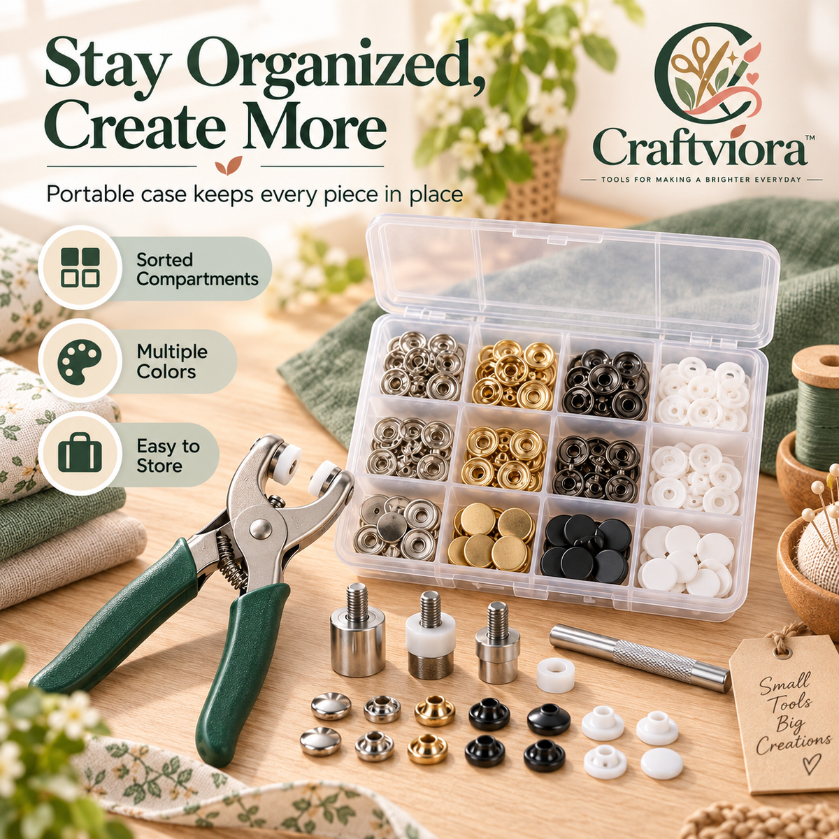 Craftviora™ Snap Fastener Tool Kit