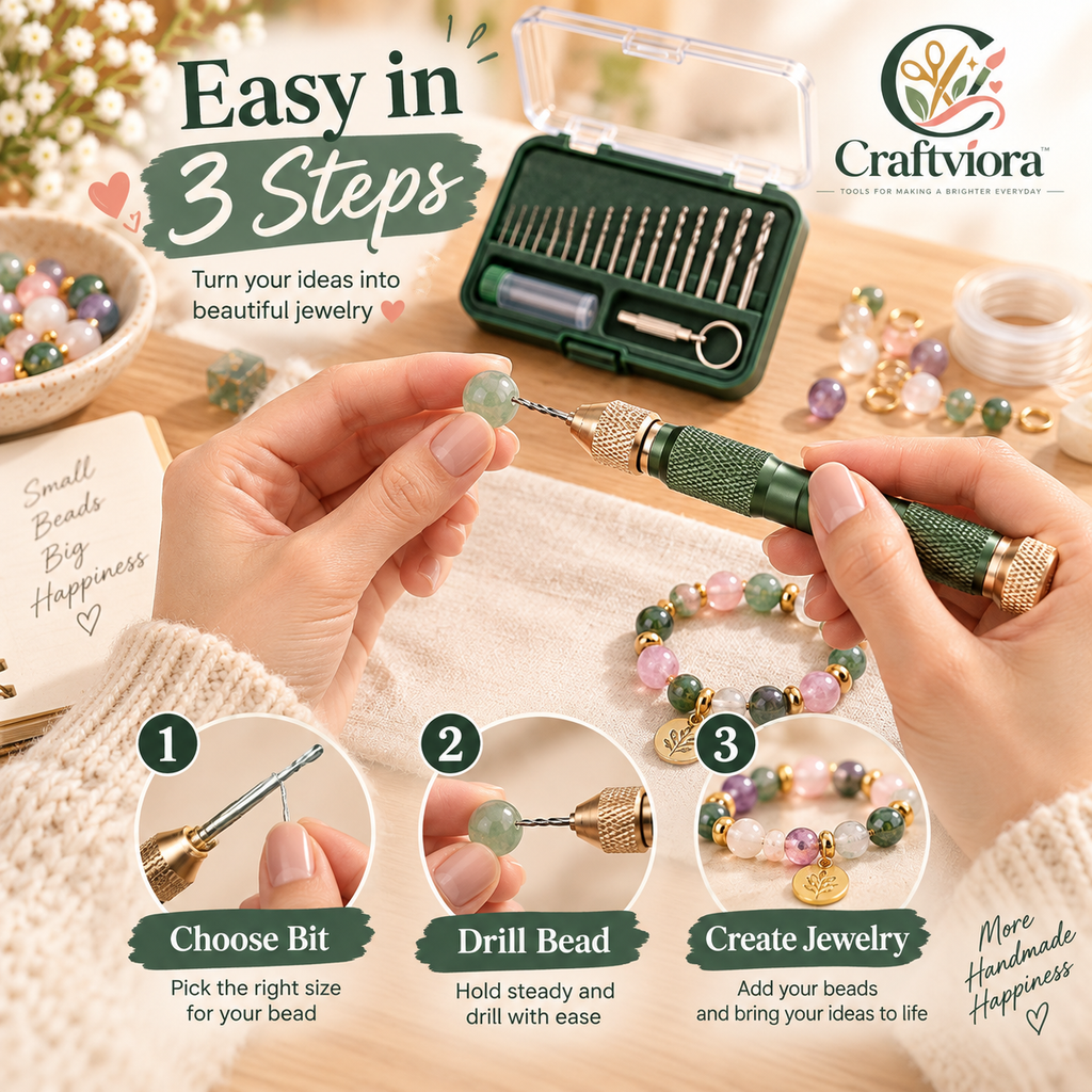 Craftviora™ Precision Hand Drill Kit, Mini Jewelry Drilling Tool Set