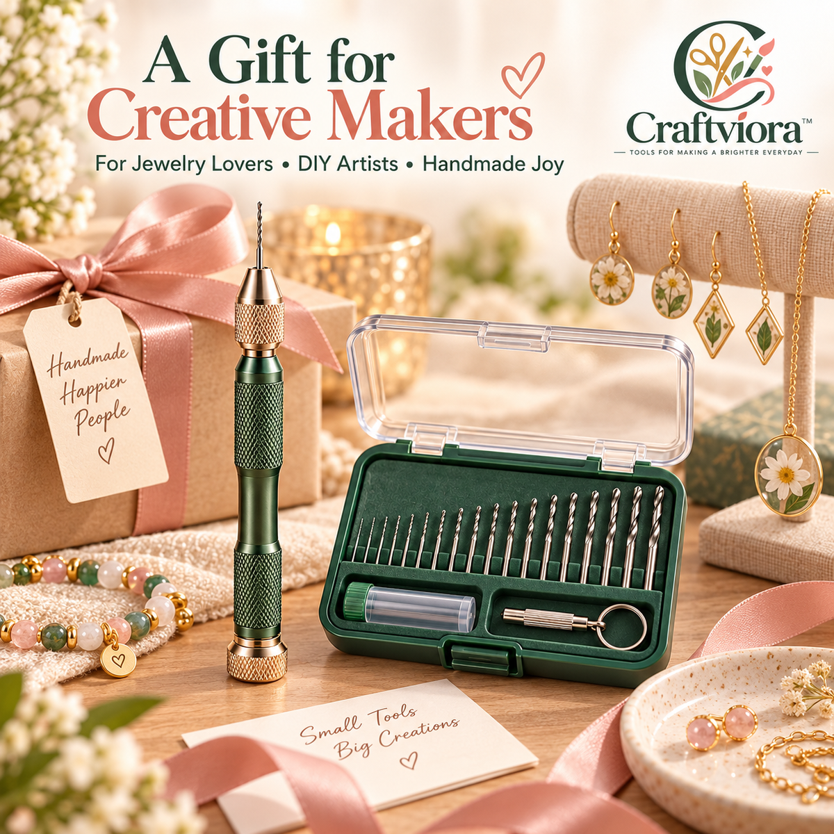Craftviora™ Precision Hand Drill Kit, Mini Jewelry Drilling Tool Set