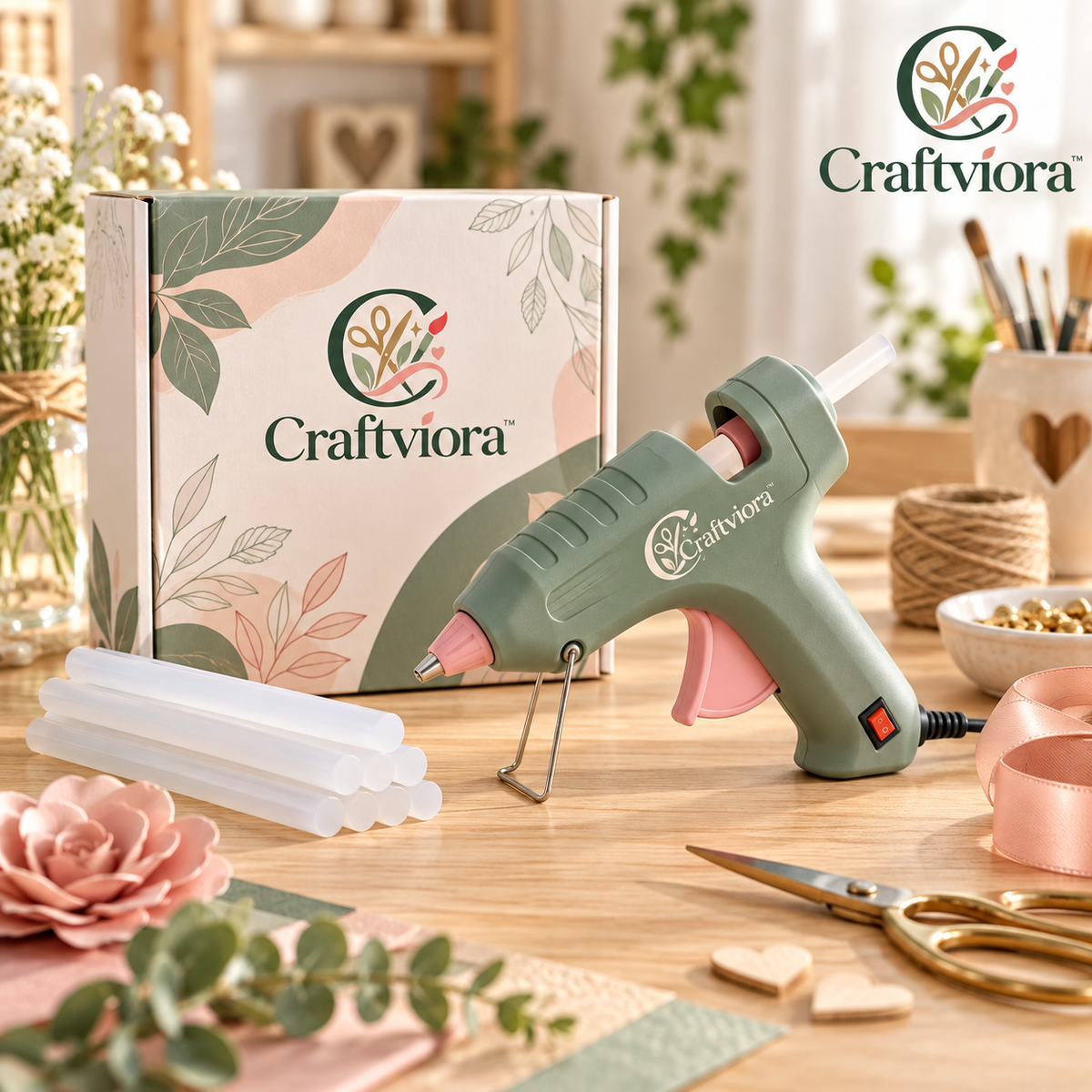 Craftviora™ Hot Glue Gun Craft Kit, Fast Heating DIY Glue Tool Set
