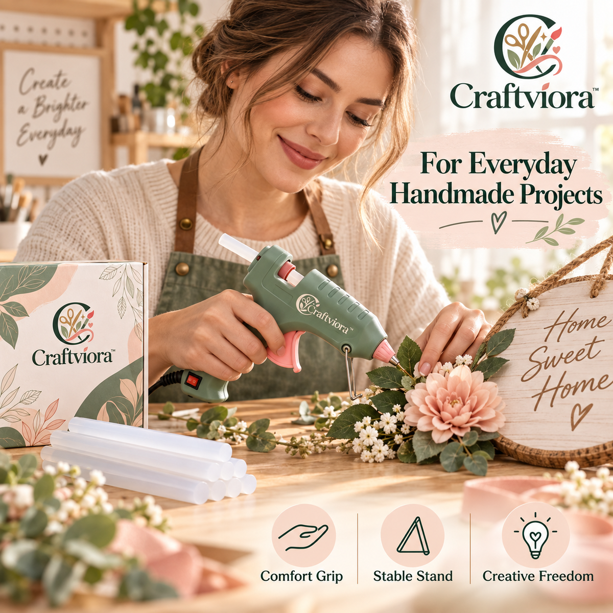 Craftviora™ Hot Glue Gun Craft Kit, Fast Heating DIY Glue Tool Set
